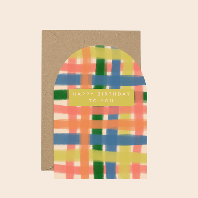 Bright Gingham Birthday Card