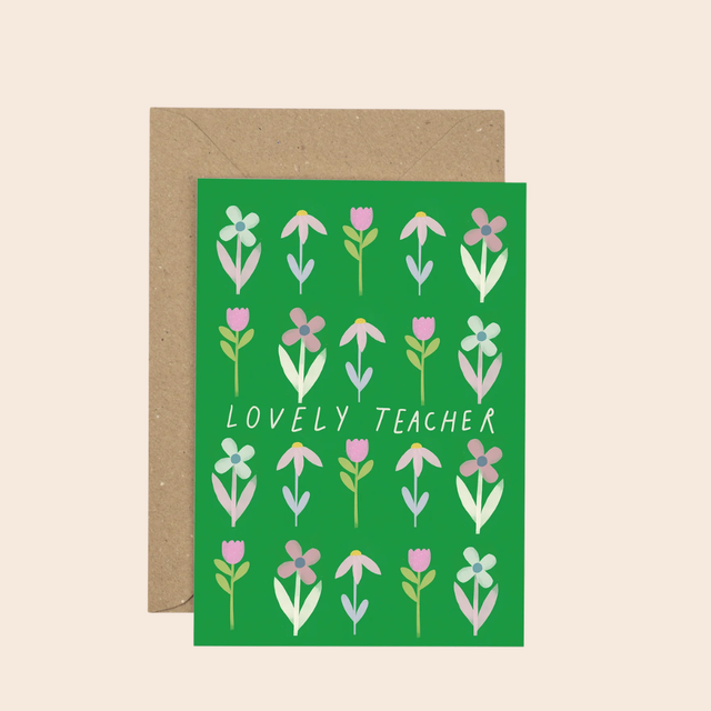 Lovely Teacher Flowers Card
