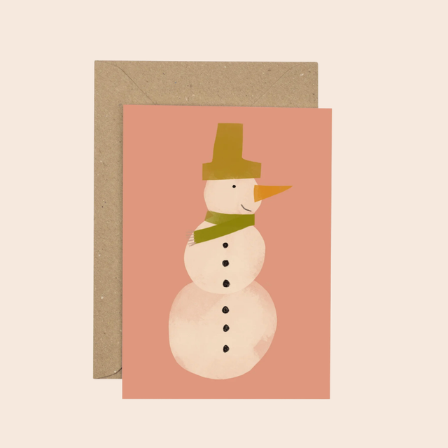 Pastel Snowman Christmas Card