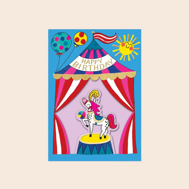 Big Top Unicorn Birthday Card