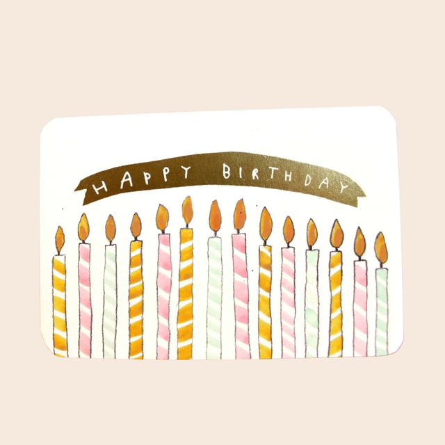 Gold Candles Birthday Card