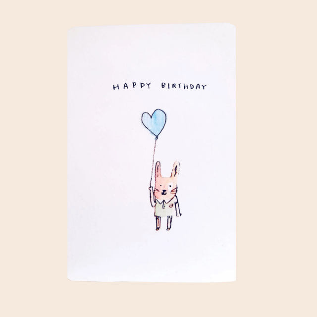 Birthday Bunny with Balloon Card