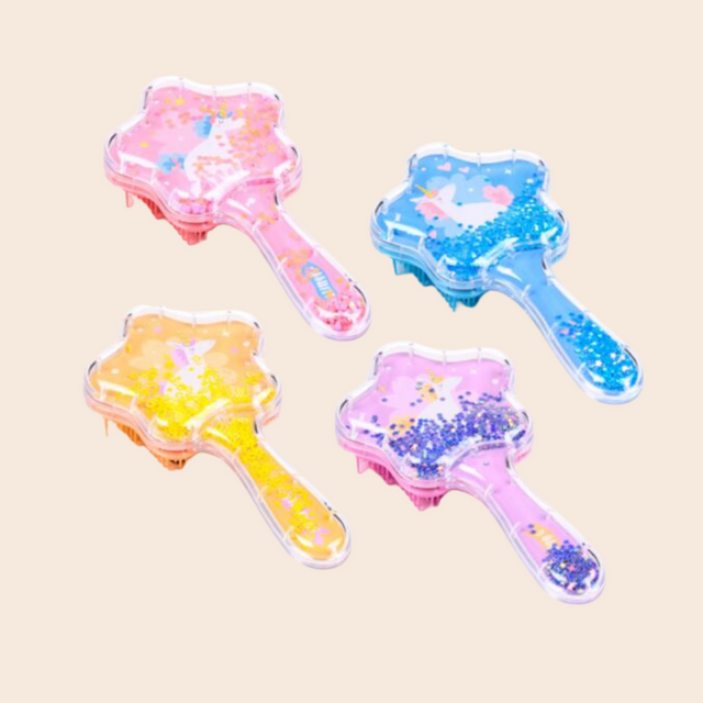 Unicorn Star Shaped Glitter Hair Brush
