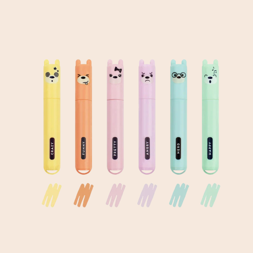 Teddy's Style Pastel Mini Highlighters