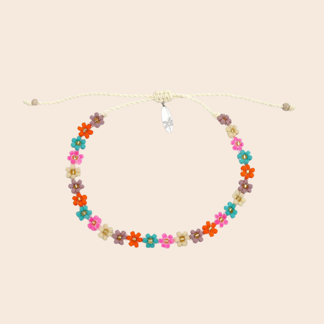 Bright Multi Beaded Daisy Bracelet