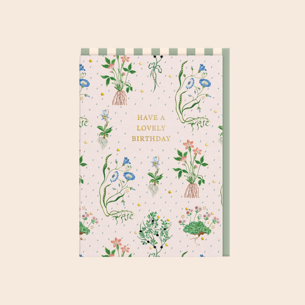 Roots Repat Floral Birthday Card