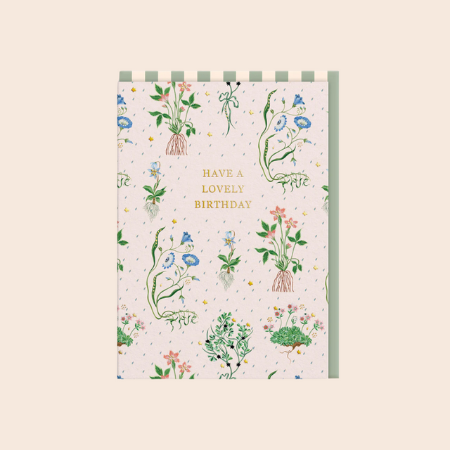 Roots Repat Floral Birthday Card
