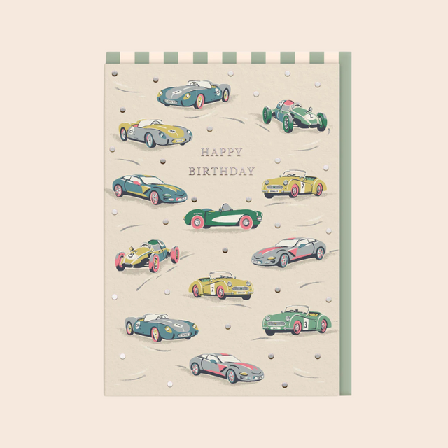 Race Cars Birthday Card