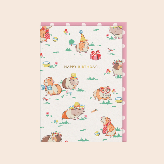 Guinea Pig Birthday Card