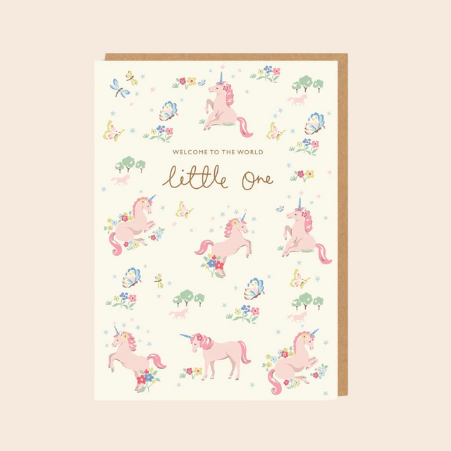 Hello Little One Unicorn Greeting Card