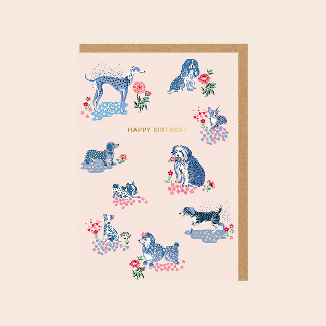 Birthday Puppy Fields Greeting Card