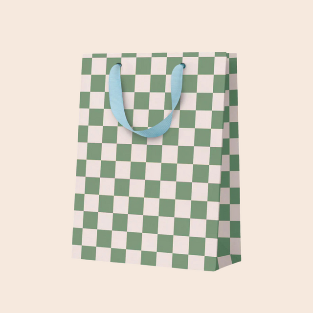 Khaki Checkerboard Gift Bag