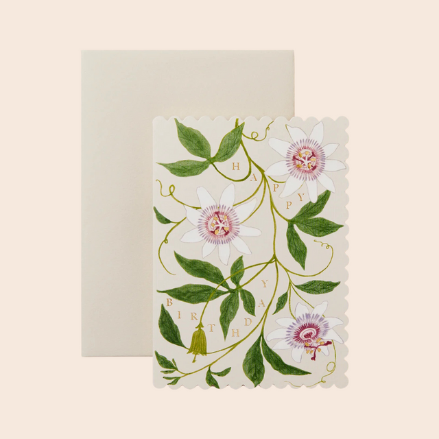 Passionflower Scallop Birthday Card