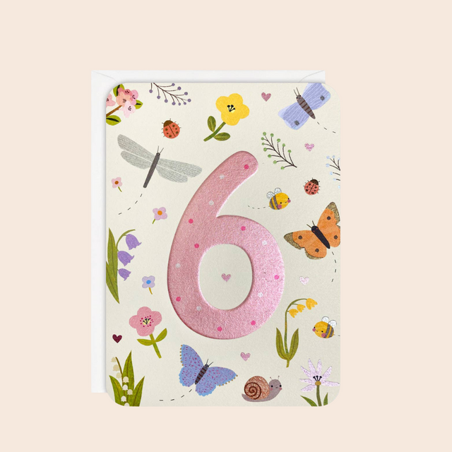 Age 6 Butterflies Card