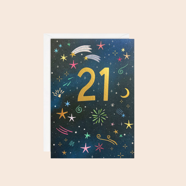 Age 21 Fireworks Card