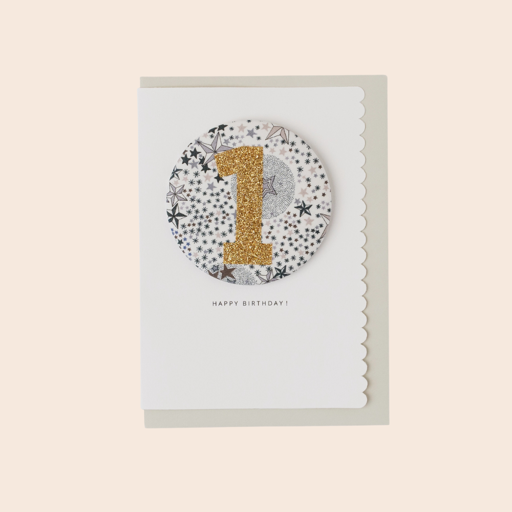 Age 1 Liberty Birthday Badge Adelajda's Wish Card