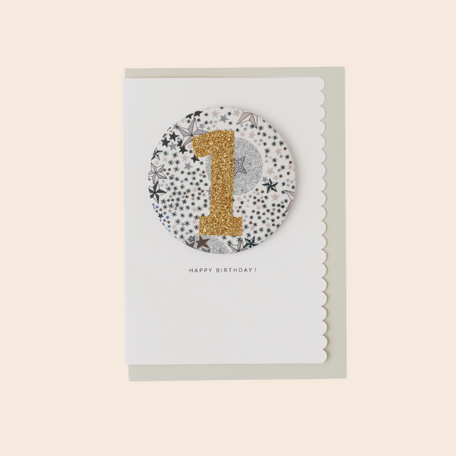 Age 1 Liberty Birthday Badge Adelajda's Wish Card