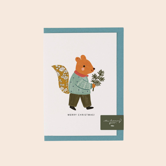 Liberty Squirrel Christmas Card