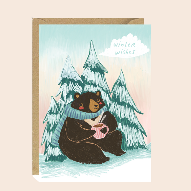Winter Bear Hot Cocoa Card