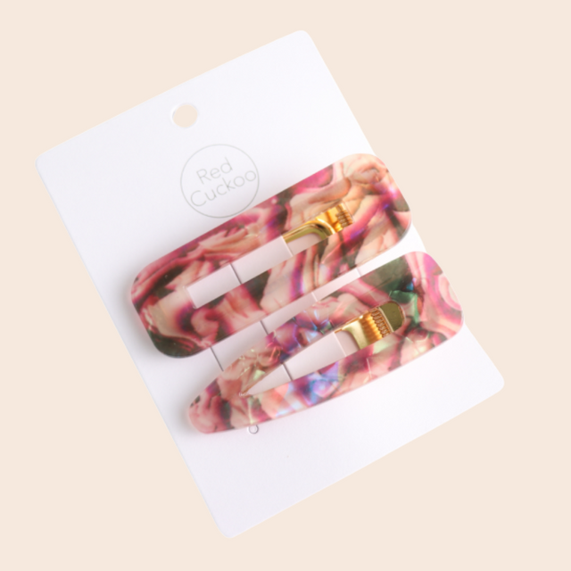 Marbled Plum Clips Two Pack
