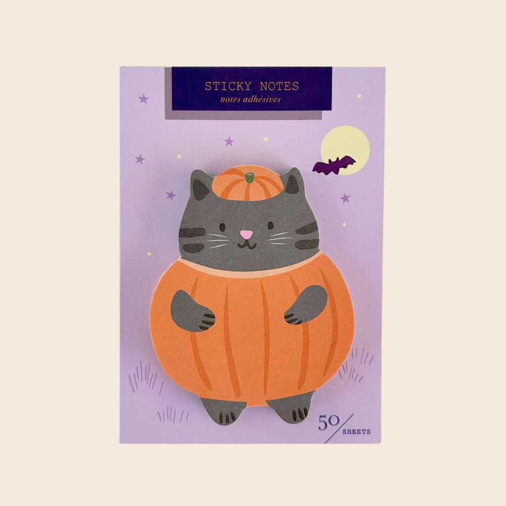 Pumpkin Cat Die Cut Sticky Notes