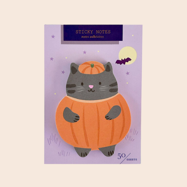 Pumpkin Cat Die Cut Sticky Notes
