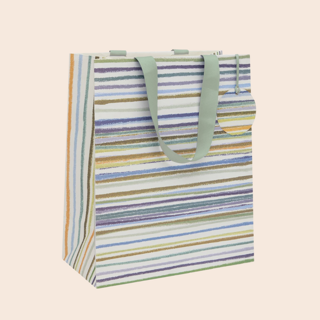 Large Blue Stripe Gift Bag
