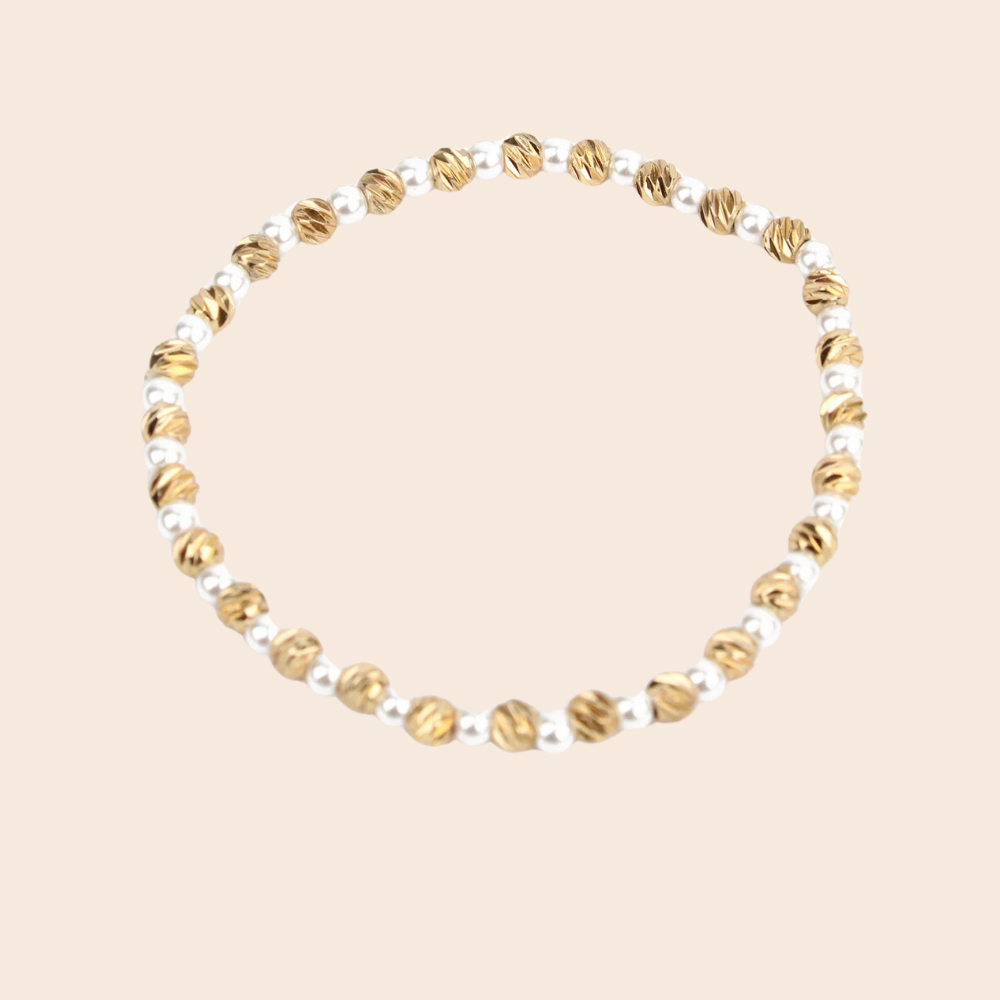 Pearly Gold Beaded Bracelet