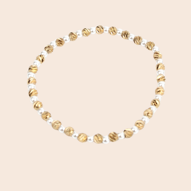 Pearly Gold Beaded Bracelet
