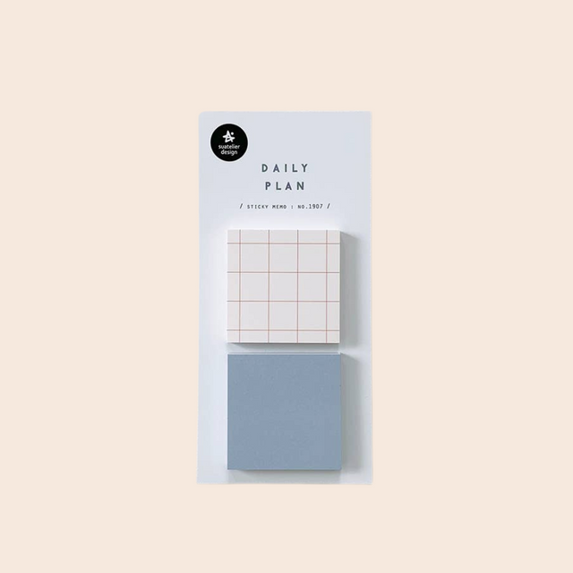 Blue & Grid Sticky Note Set