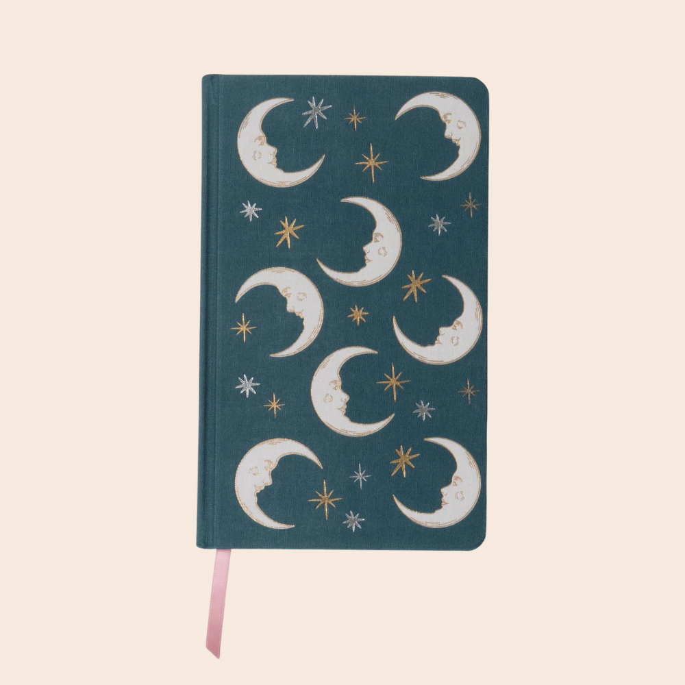Teal Moon Bookcloth Journal