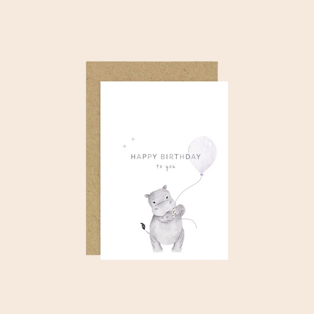 Birthday Hippo Card