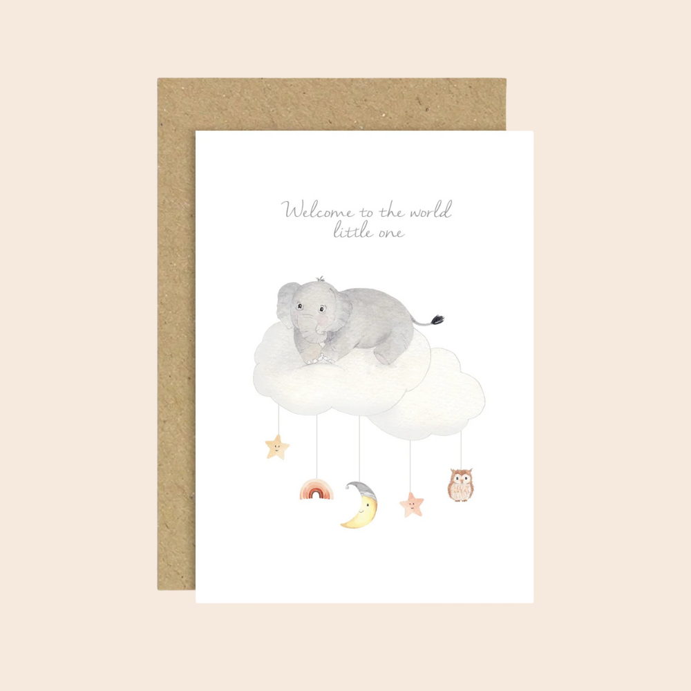 Elephant Mobile New Baby Card