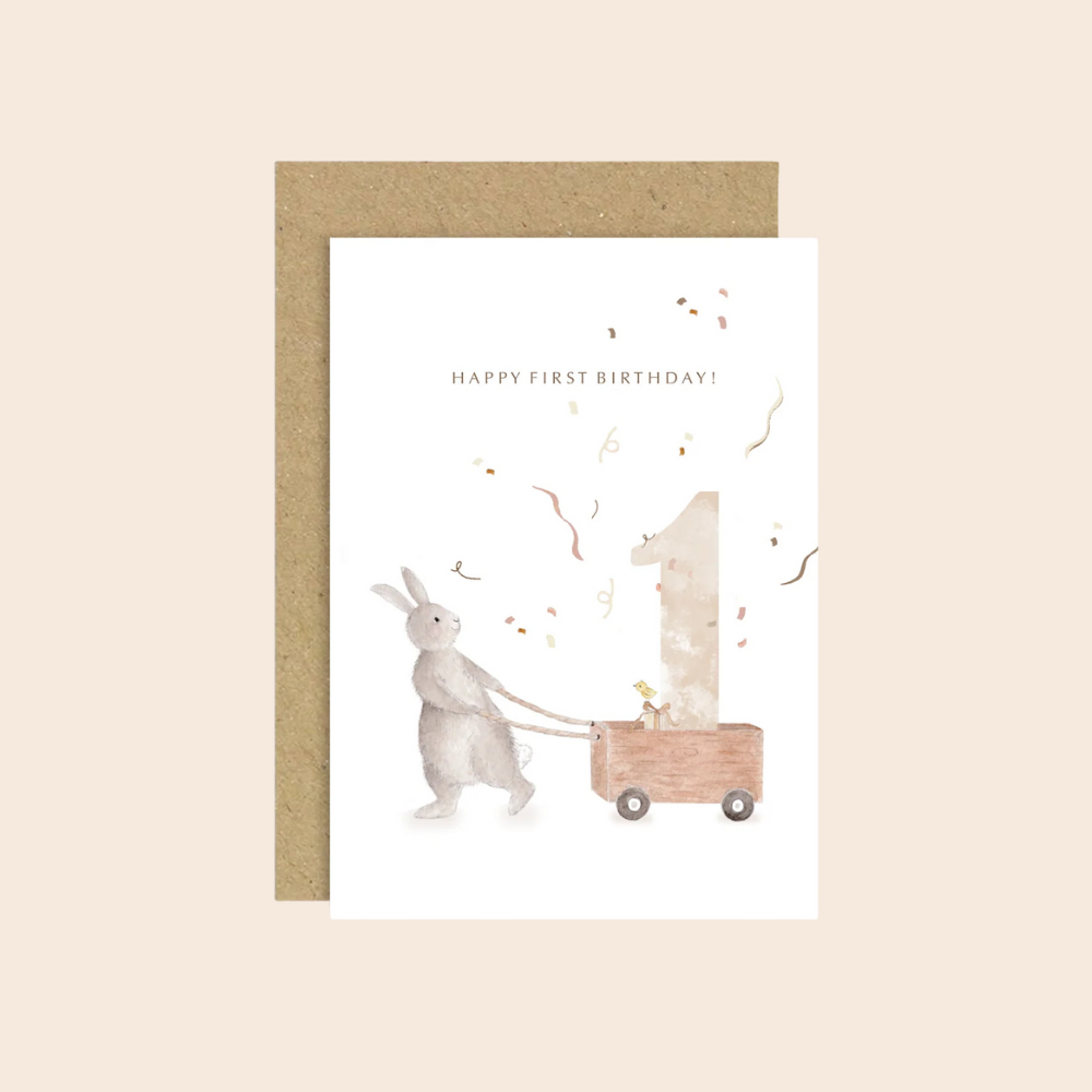 1st Birthday Bunny Card