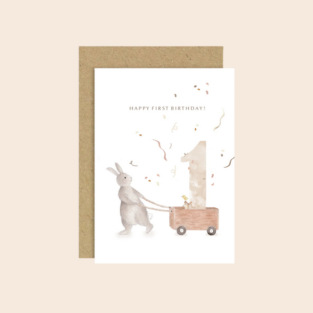 1st Birthday Bunny Card