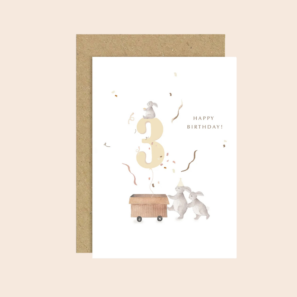3rd Birthday Bunnies Card