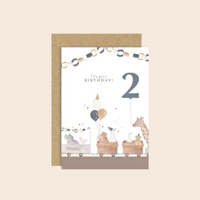 2nd Birthday Train Card