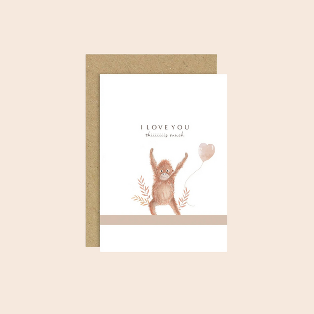 I Love You Monkey Card