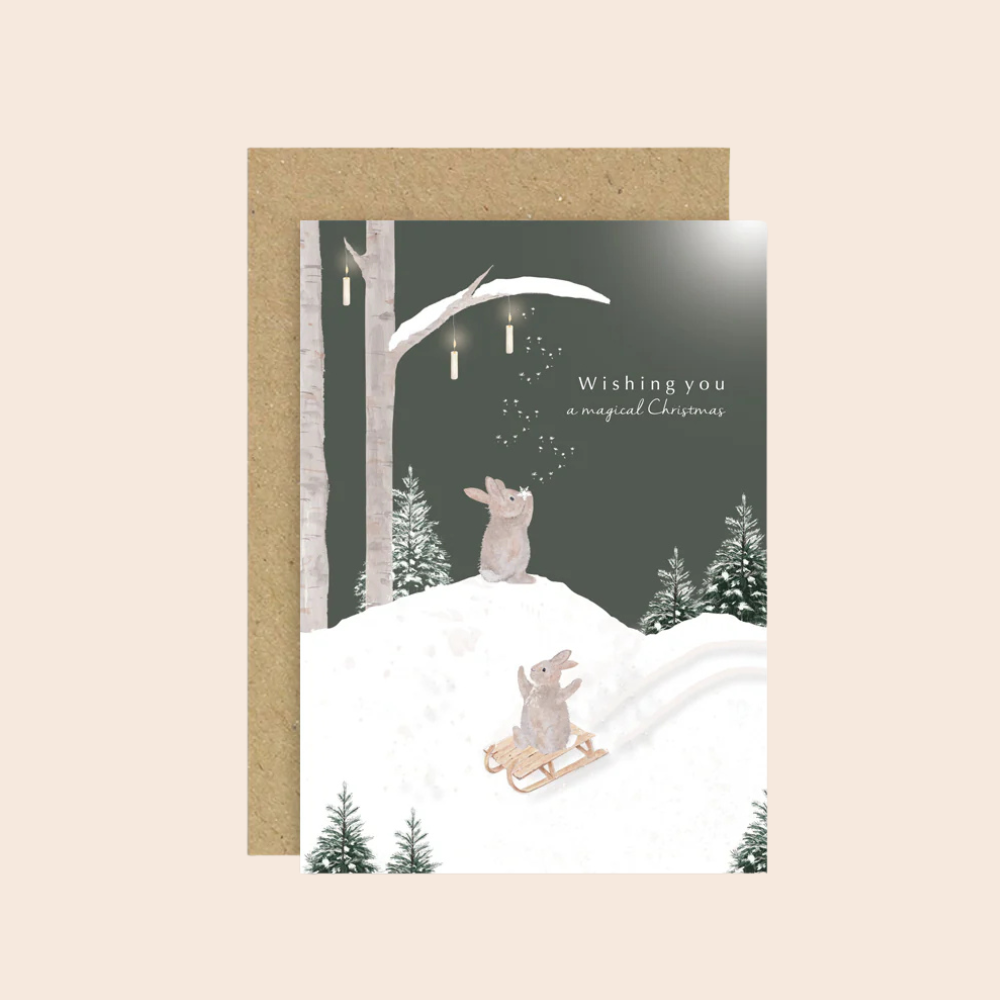 Magical Christmas Sledging Card