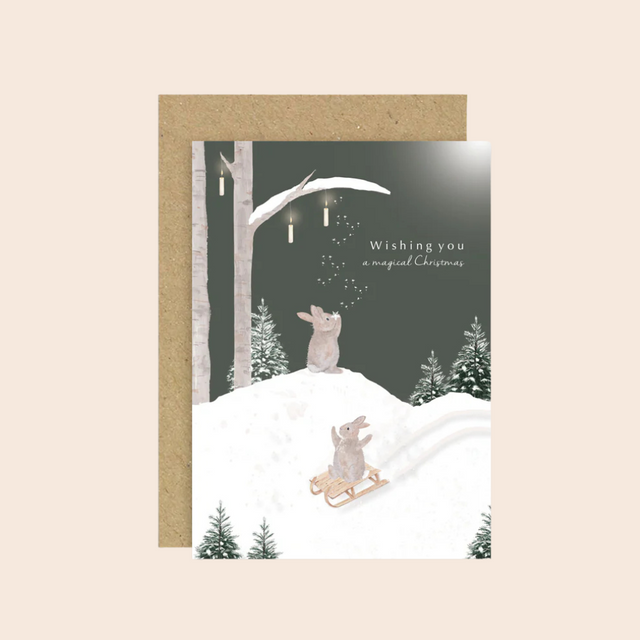 Magical Christmas Sledging Card