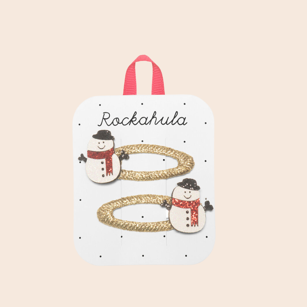 Snowman Glitter Hair Clips