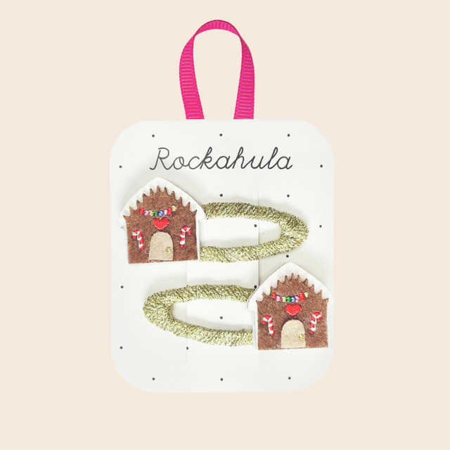 Gingerbread House Hair Clips