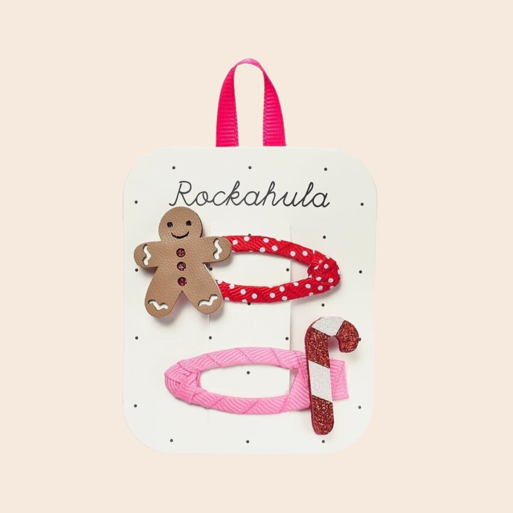 Gingerbread And Candy Cane Hair Clips