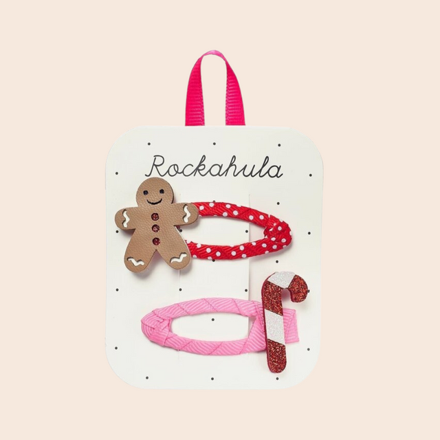 Gingerbread And Candy Cane Hair Clips