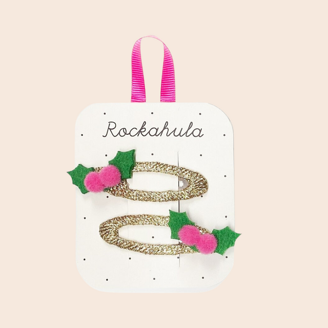 Holly Pom Pom Hair Cips