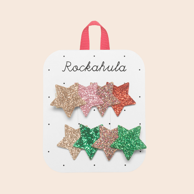 Jolly Glitter Star Hair Clips