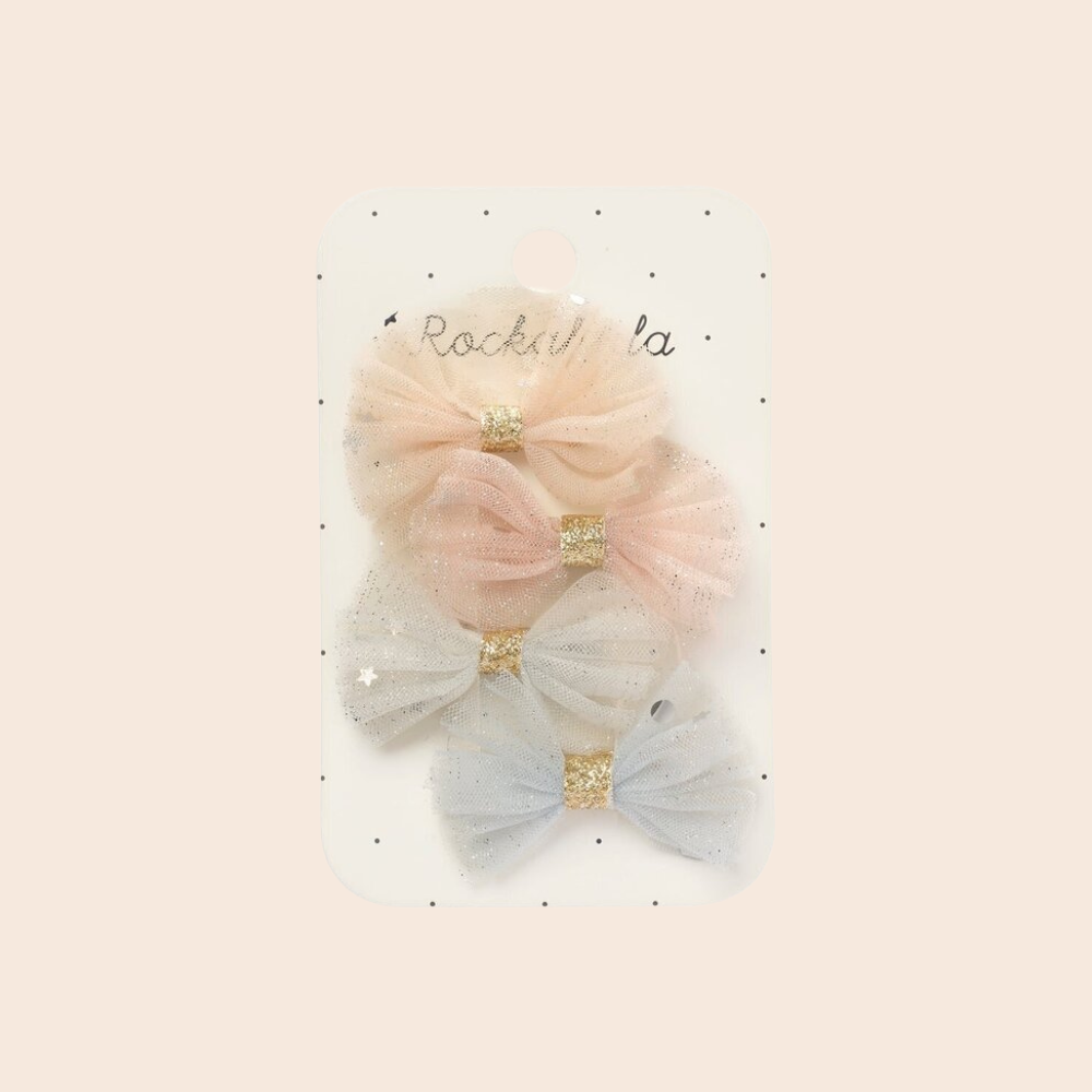 Sparkle Tulle Mini Bow Clips