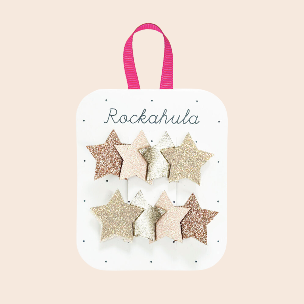 Frosted Shimmer Star Hair Clips