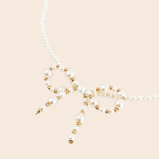 Pearl Bow Necklace