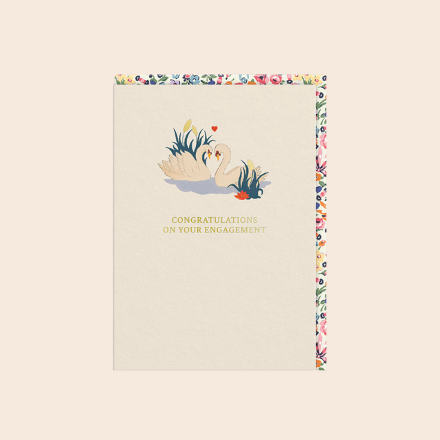 Swans Engagement Card